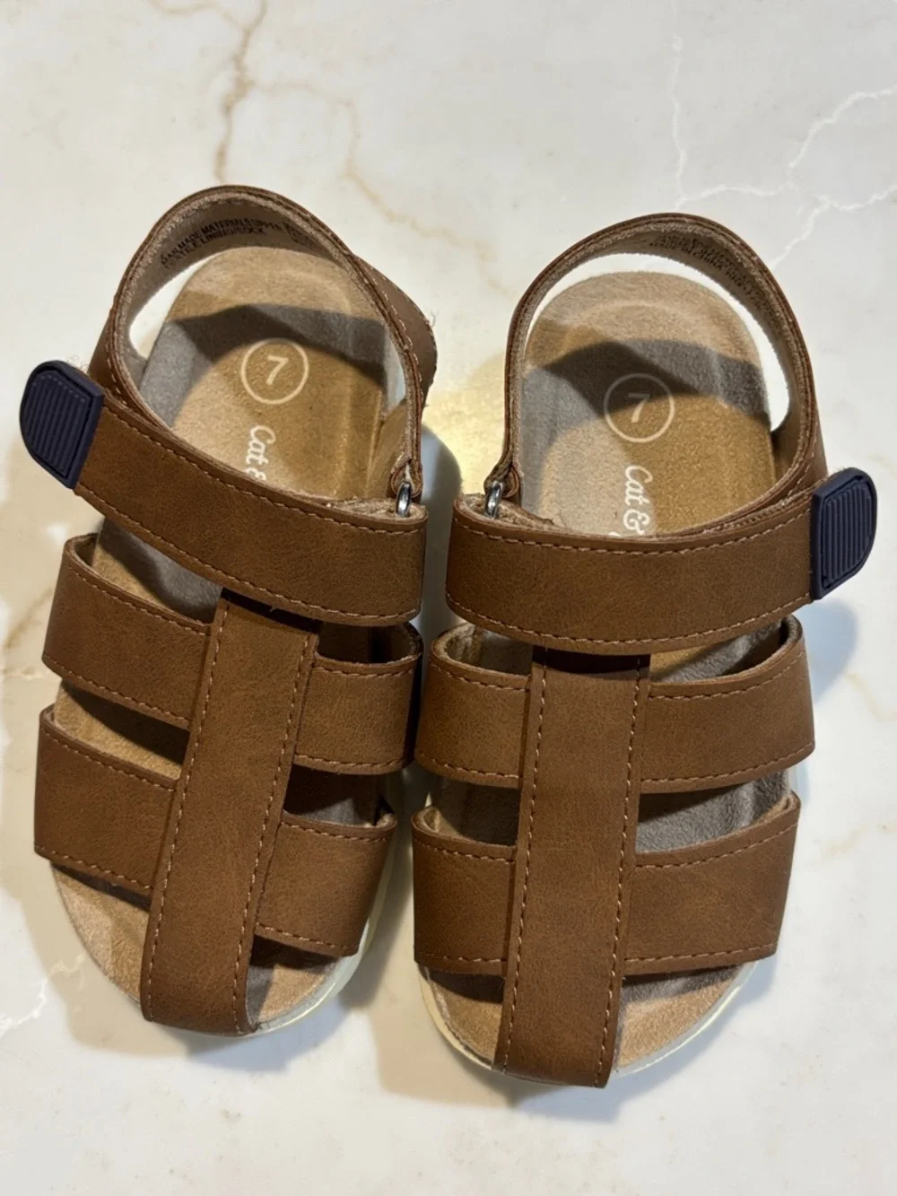 Cat & Jack Brown Boys' Fisherman Sandals Size 7 Toddler